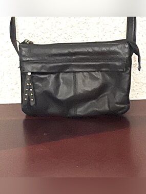 Sorpresa Black Studded Leather Crossbody